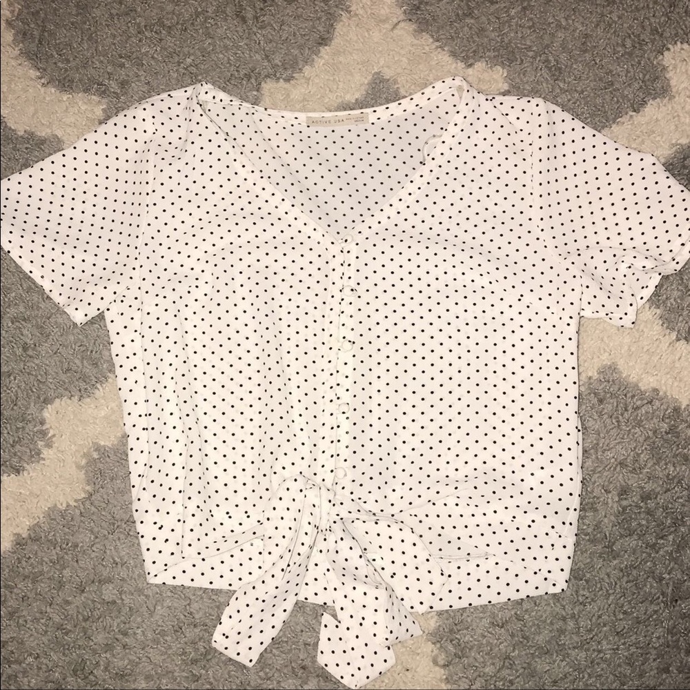 Cropped wrap tie top